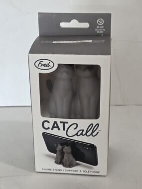 Cat Call Gray Kitty Cats Cell Phone Stand Accessory NEW Cute Desk Gift Fred